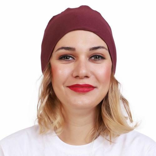 Maroon Cotton Womens Skull Multifunctional Headwear Caps