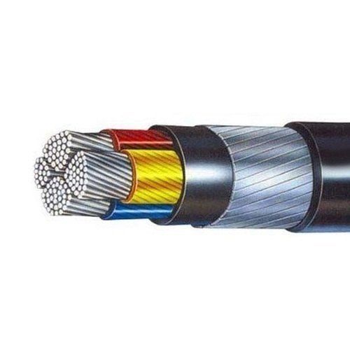 Polycab Four Core Black Jacket Pvc Copper Polycab Armoured Cable With 0.9Mm Thickness Application: Construction