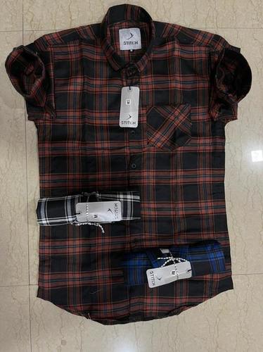 Casual Wear Full Sleeves Men's Plain Checks Shirts