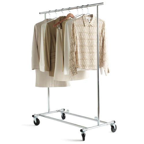 Durable Superior Grade and Rust Resistant Silver Color Garment Display Racks for Showroom