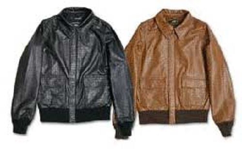 Full Sleeve, Plain Design And Black Color Mens Zipper Closure Leather Jackets With Two Front Pocket