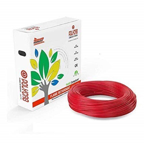 Red Polycab 0.5Sqmm Wire Size Copper 90M Single Core Roll Length Fr House Wires With 7A