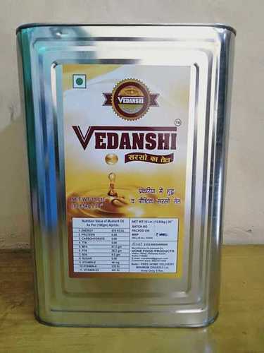 Pure And Healthy Vedanshi Kachi Ghani Yellow Mustard Oil 15 Ltr Tin Pack