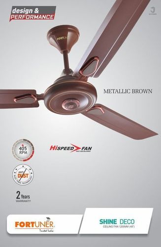 Anti Dust And Brown Color Fully Electric Fans With Noiseless Operation  No. Of Blades: 3