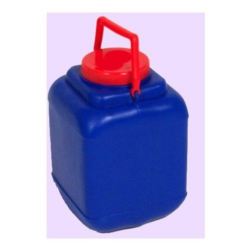 Blue 5 Kilogram (165 Mm Diameter) Plastic Square Shape Handled Jar With 92 Mm Cap