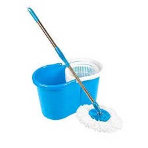 Domestic And Industrial Light Weight Steel Handle Plain Blue Plastic Mop Bucket Application: Household