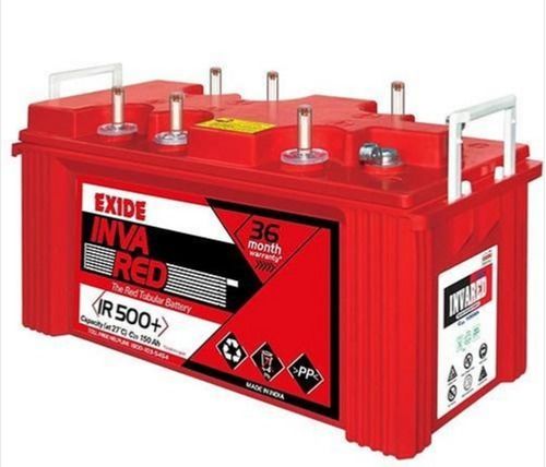 Hard Plastic Factory Sealed Exide Inva Red Tubular Batteries 150Ah With 36 Months Warranty