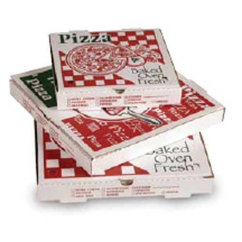 Red Laminated Coated Rectangular Die Cut Paper Pizza Boxes For Packaging