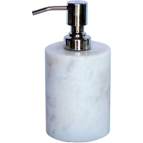 A One Marble Handicrafts Soap/Lotion Dispenser - Made of Best Quality Marble in (White Color) - Luxury Bathroom Accessories 