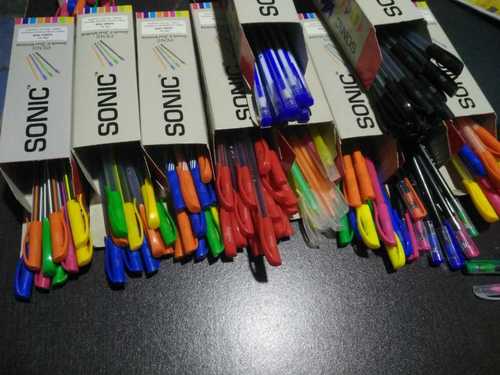 Sonic 4 to 6 Inch Black, Blue, Red, Yello, Green Color Plastic Ball Pen 