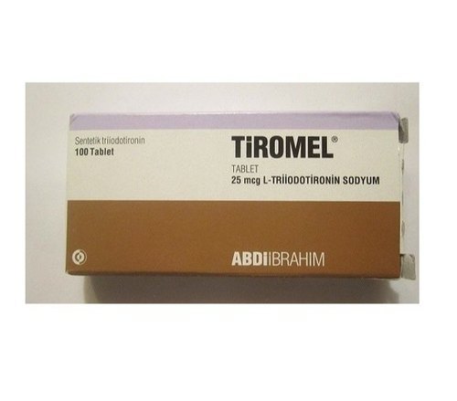 Tiromel Tablets - 25 mcg Liothyronine Sodium, Allopathic Treatment for Hypothyroidism | Prescription Required, For Hospital and Clinic Use, Store in Cool and Dry Place
