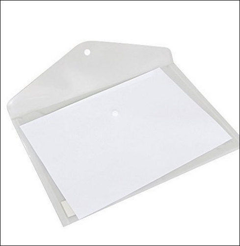 Light Weight Transparent Plastic Envelope With Snap Button For Documents, 14' X 10'