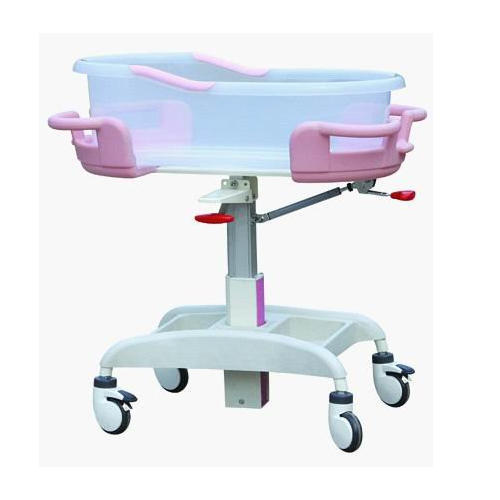 Durable 36 X 15 X 39 Cm Portable 4 Wheel Hospital And Commercial Newly Born Baby Bassinet 