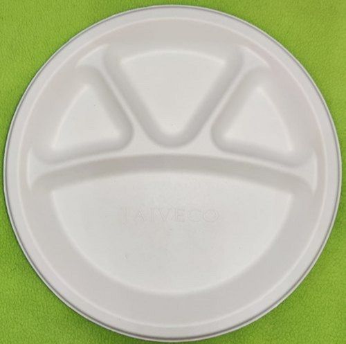 4 CP Compostable Natural Sugarcane Bagasse Biodegradable Disposable Meal Plates