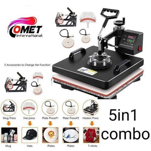 Semi-Automatic 5 In 1 Single Phase Heat Press Sublimation Printing Machine For Hat, T-Shirt, Mug, Cap