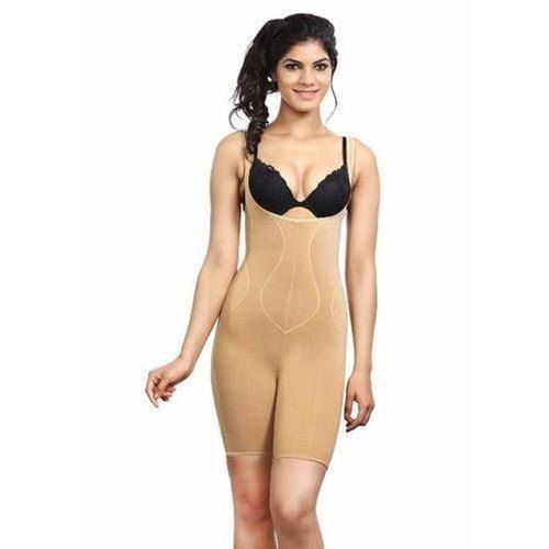 Beige Color Skin Friendly Slim And Trim Ladies Plain Cotton Slimmer Full Body Shaper Size: Large