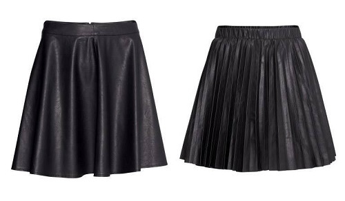 Winter Black Color And Plain Design Ladies Leather Skirt With Elastic Type Waist Band For Parties