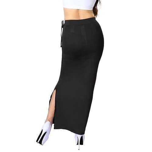 Plain Saree Shapewear Petticoat Body Shaper - Color: Black