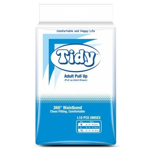 Tidy Large Adult Disposable Pull Ups Diapers With 850 mm X 850 mm And Weight 75gms