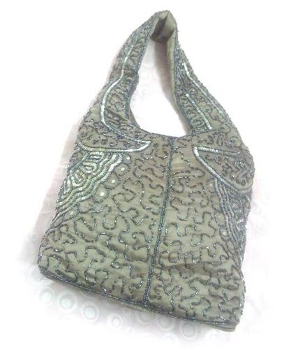 Rectangular Shape Light Weight And Spacious Designer Party Wear Ladies Beaded Bag