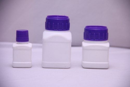 Square Shaped Plastic Hdpe Bottle With Screw Cap For Pharma And Industrial Use