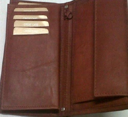 Very Spacious And Brown Color Rectangular Shape Multi Purpose Document Travel Wallet
