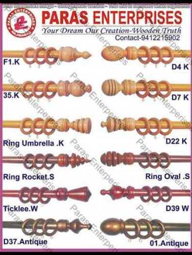 सभी रंग उपलब्ध 2 से 2.5 इंच इंडोर यूज़ स्लीक डिज़ाइन वुडन पॉलिश्ड कर्टन रॉड