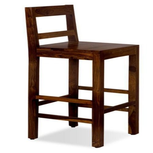 Dark Brown 30 Inch Sitting Height Non Foldable Low Back Modern Appearance Solid Wood Bar Chair