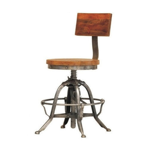 50x50x90 Cm Size Antique Appearance Cafe And Bar Use Cast Iron With Wood Made Designer Chair