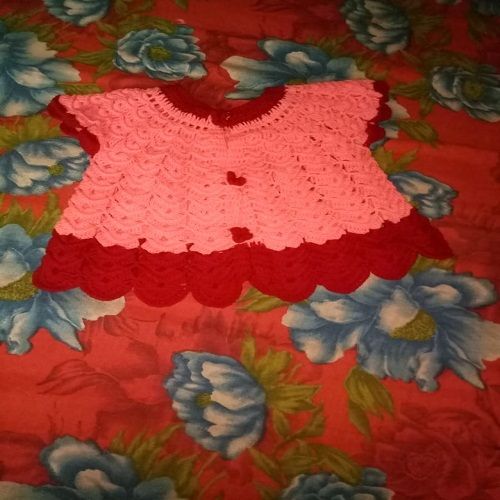 Pink 67.2% Cotton And 32.6% Polyester Baby Winter Sweater