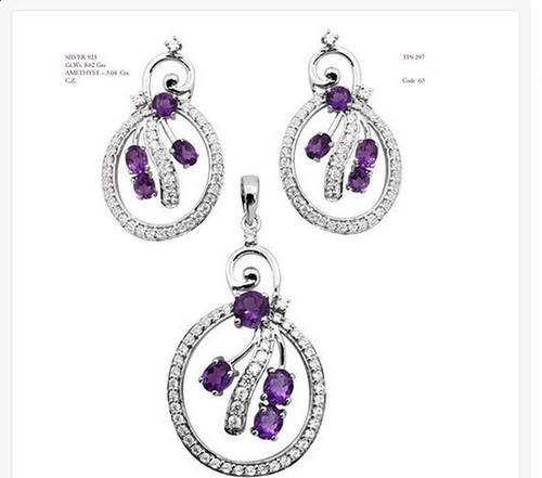 पेंडेंट सेट और 8.44 ग्राम वज़न और रोडियम पॉलिश के साथ 925 स्टर्लिंग सिल्वर ईयररिंग