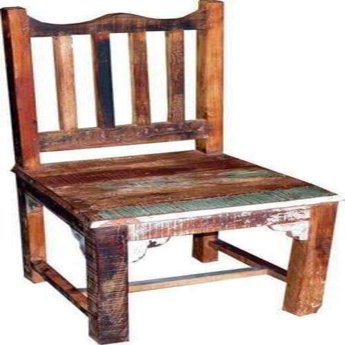 Antique Appearance 18 Inch Seating Height Multiplace Use Reclaimed Wood Chair