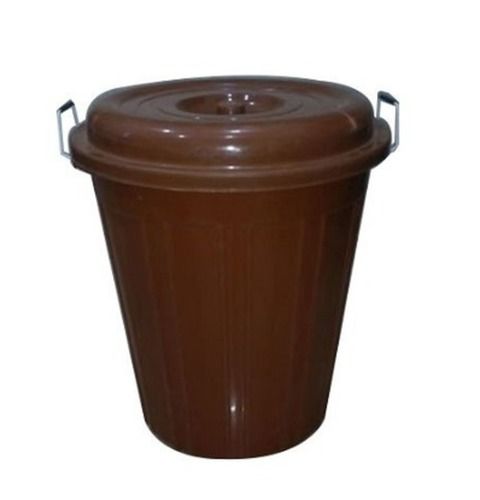 Brown Color Cylindrical 35 Liter Plastic Storage Bucket With 8-10 Inch Base Diameter Hardness: Rigid