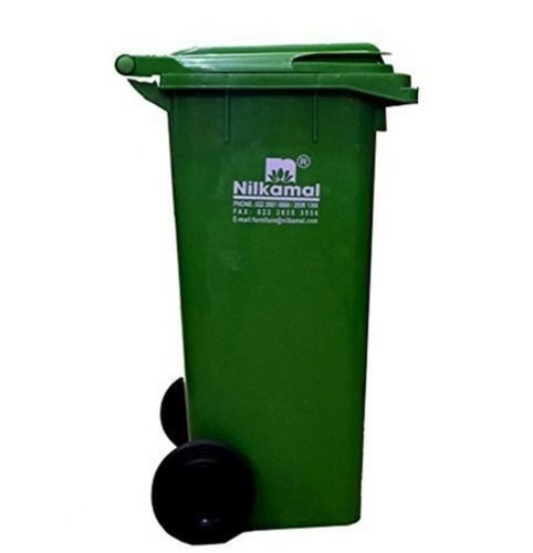 Green Color Standing Plastic 240 Ltr Wheeled Dustbin For Indoor And Outdoor