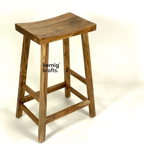 Modern Appearance Natural Brown Wooden Made Classic Style Bar Use Stool