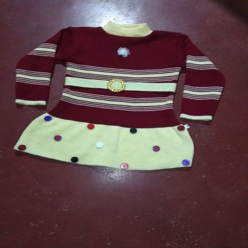 Winter Baby Cotton And Woolen Full Sleeves Frock Age Group: (Winter Frocks)