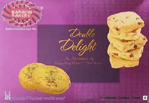 Low-Fat Karachi Bakery Double Delight Fruit Biscuit With Badam And Pista, 400G