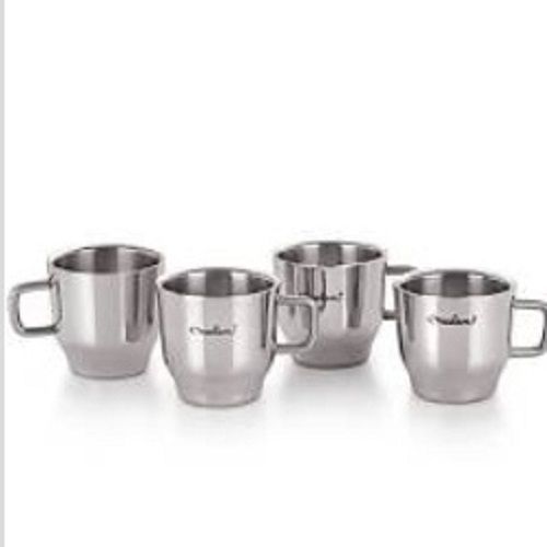 Non Breakable Stainless Steel Tea Cup And Coffee Mug Set Of 4 Pcs