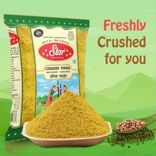 A Grade 100% Pure Star Dried Coriander Powder Freshly Crushed Available In 100 Gm