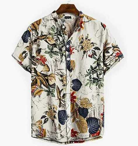 Washable Mens Short Sleeves Cotton Beach Wear And Daily Wear Shirt 