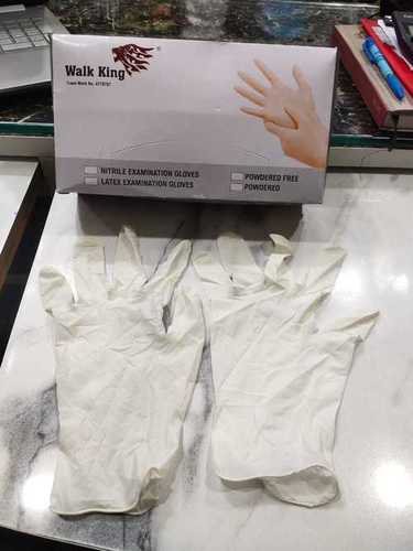 Rubber Plain Pattern Full Finger White Color Nitrile And Vinyl Gloves 