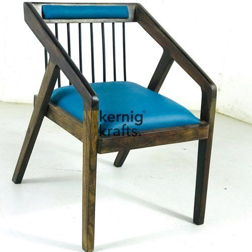 22x22x34 Cm Size 4 Leg Wooden Made Black And Blue Nordic Wooden Chair