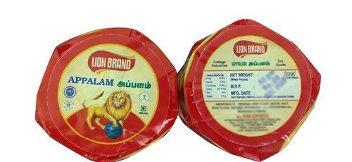 50Gm Round Appalam Papad With 6 Months Shelf Life And 2.5 Inch Diameter