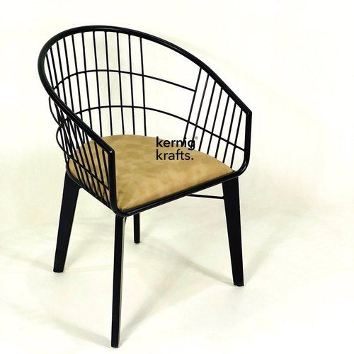 High Back Type Metal Made Black And Brown Restaurant Mesh Back Dining Chair