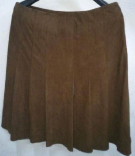 Black Knee Length Plain Design, Brown Color And Anti Fade Leather Party Wear Skirts For Ladies