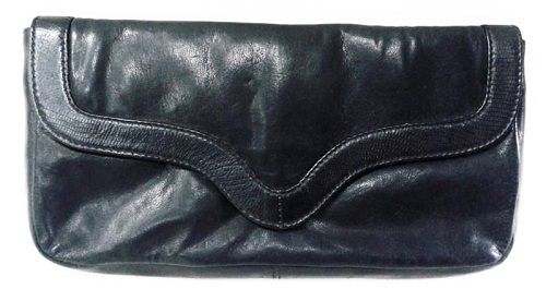 Lain Design, Black Color And Rectangular Shape Ladies Leather Clutch Purse For Casual Wear Gender: Female