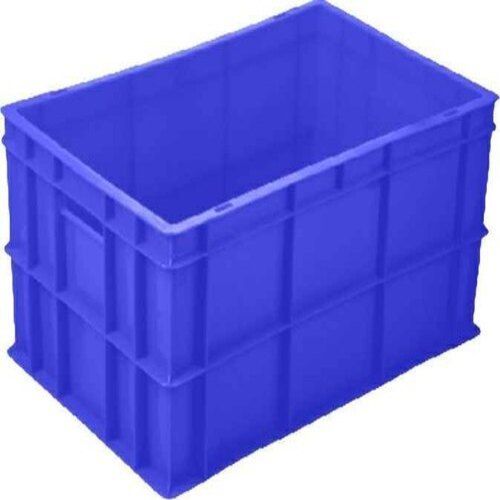 Poly Propylene Made Rectangular Shape Blue Solid Box Style Industrial Storage Crate Age Group: Kids