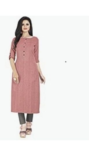 Printed Pattern Plain Dyed Peach Color Cotton Suits Beautiful And Sobber Look