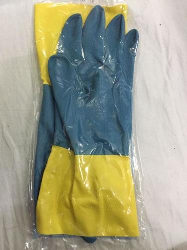 Safety Hand Gloves With Rubber Material For Cleaning Household