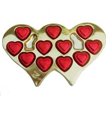 Solid Sweet Taste Heart Shape Handmade Chocolates Tray Packed